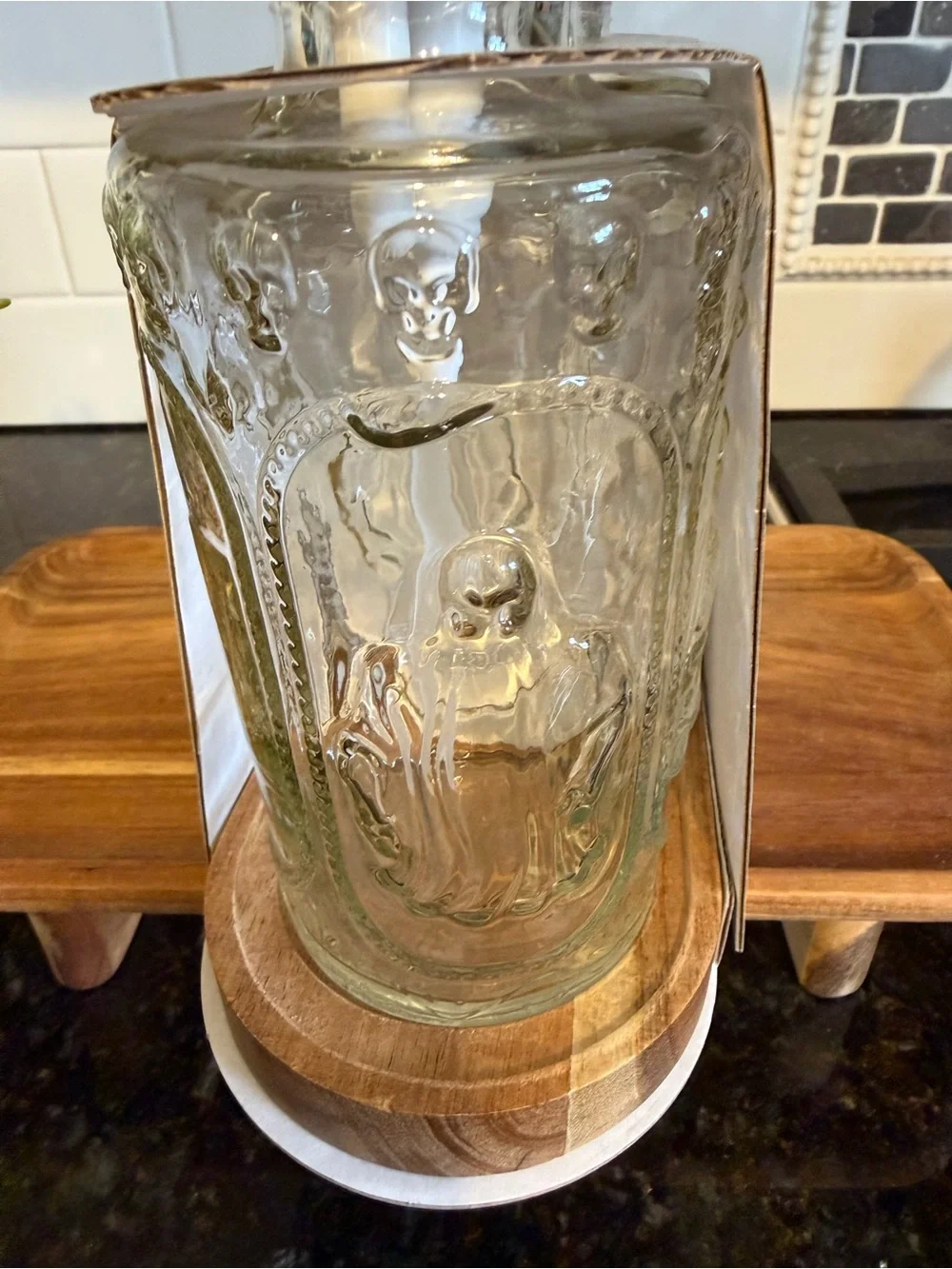 CWC Ghost Syrup Dispenser Set 2 Piece Glass Pump Bottles Halloween New